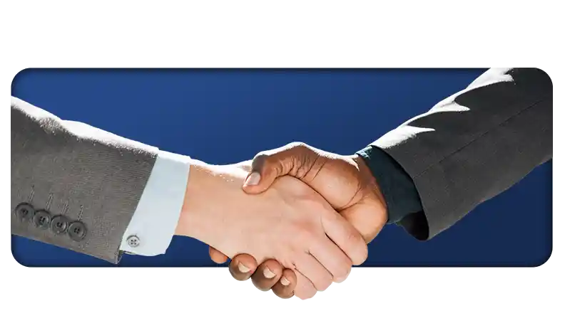 Industrial sales team closing B2B manufacturing contract