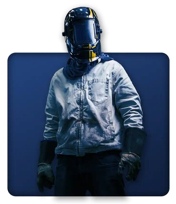 Industrial manufacturing welder working on B2B equipment fabrication